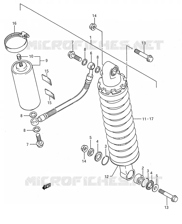 AMORTISSEUR ARRIERE (MODELE H/J) Suzuki MOTO 80 RM 1986  RM80G(E28)