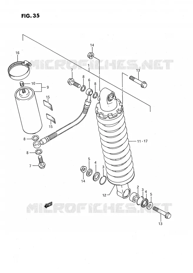 AMORTISSEUR ARRIERE (MODELE H/J) Suzuki MOTO 80 RM 1990  RM80XL(E2)