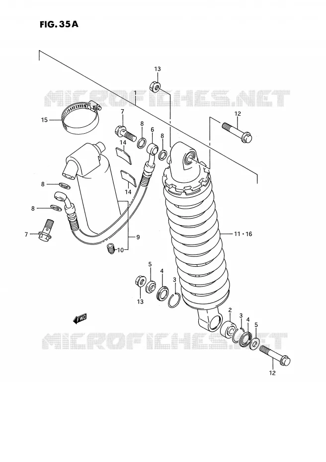 AMORTISSEUR ARRIERE (MODELE K) Suzuki MOTO 80 RM 1989  RM80K(E3)
