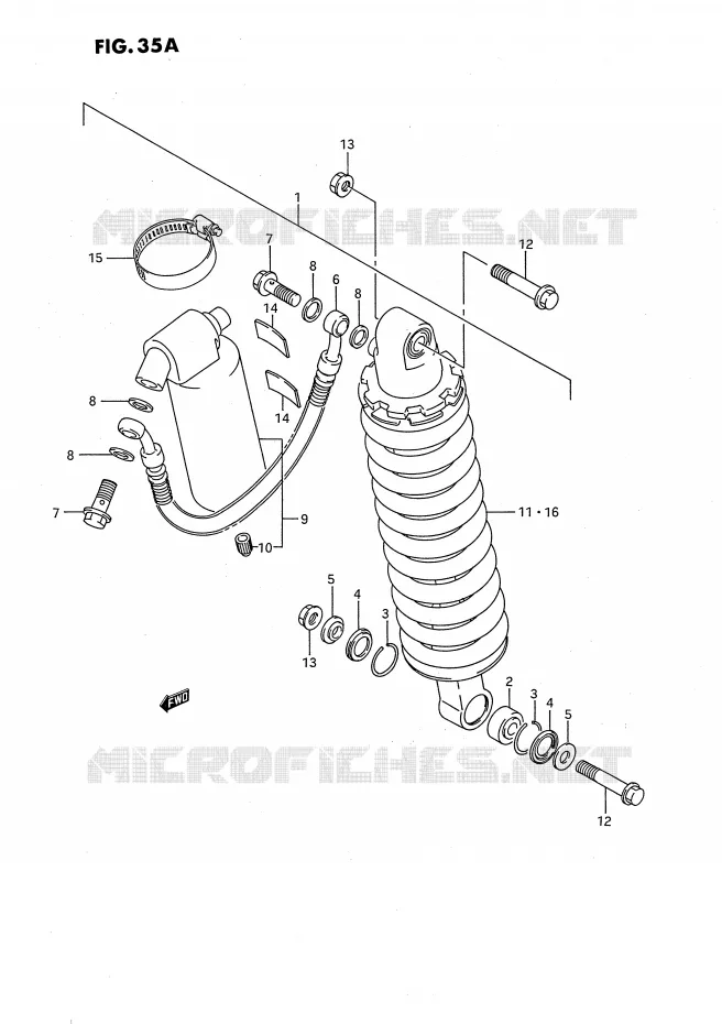 AMORTISSEUR ARRIERE (MODELE K) Suzuki MOTO 80 RM 1990  RM80XL(E2)