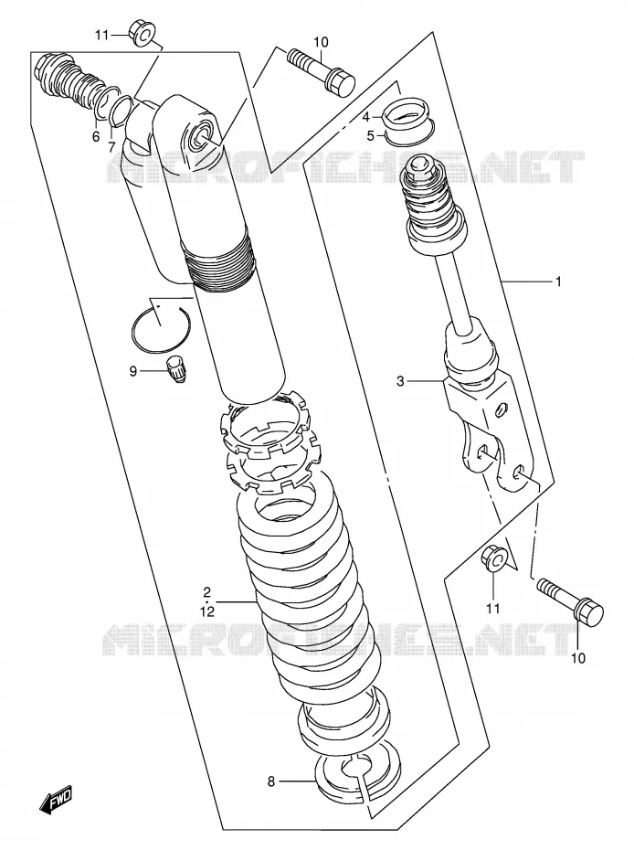 AMORTISSEUR Suzuki MOTO 80 RM 1996  RM80T(E24)