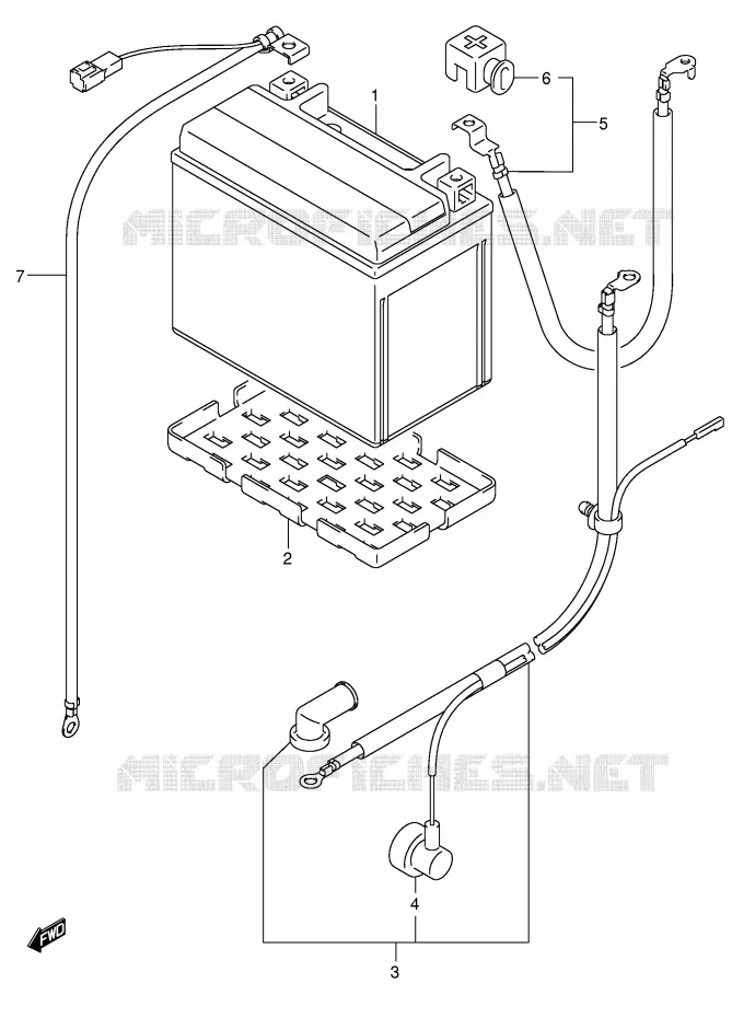 BATTERIE (SV1000/U1/U2) Suzuki MOTO 1000 SV 2003  SV1000S2K3(E2)