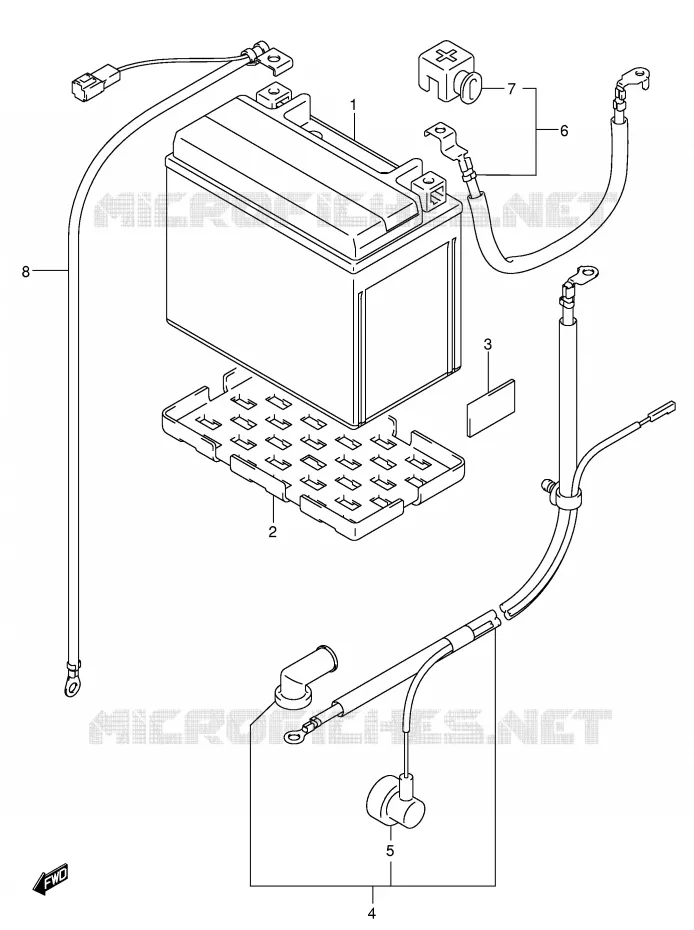 BATTERIE (SV1000S/S1/S2) Suzuki MOTO 1000 SV 2004  SV1000U1K4(E2)