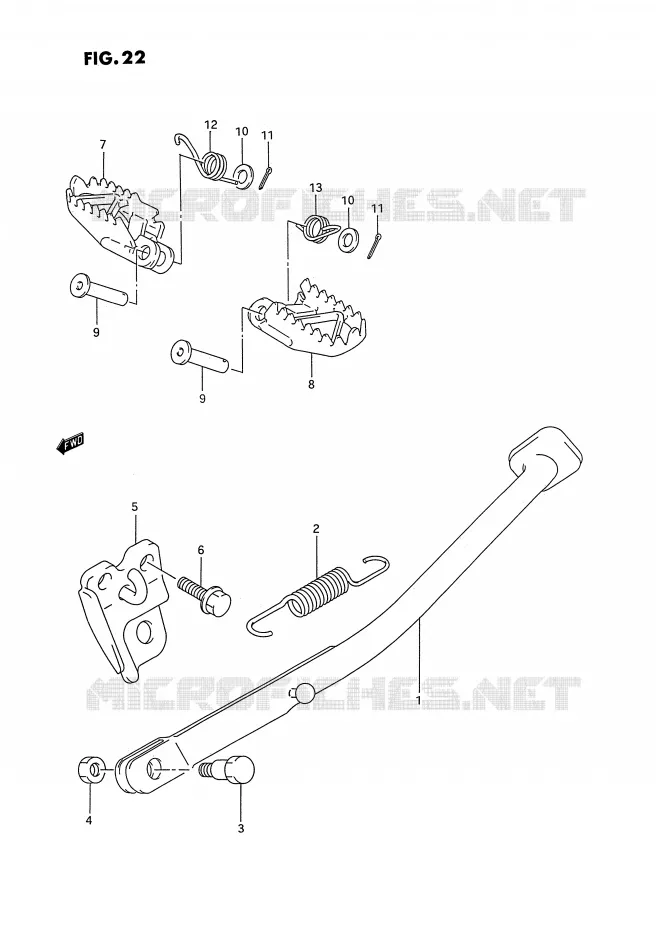 BEQUILLE Suzuki MOTO 250 RMX 1993  RMX250RP(E1)