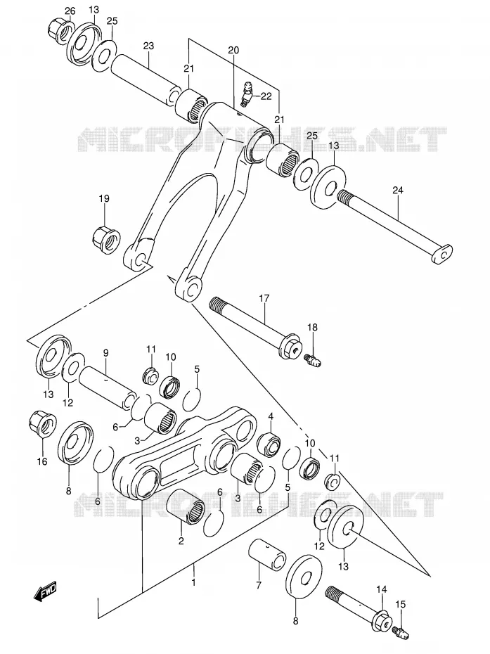 BIELLETTE D'AMORTISSEUR (MODELE K/L) Suzuki MOTO 250 RMX 1995  RMX250S(E1)