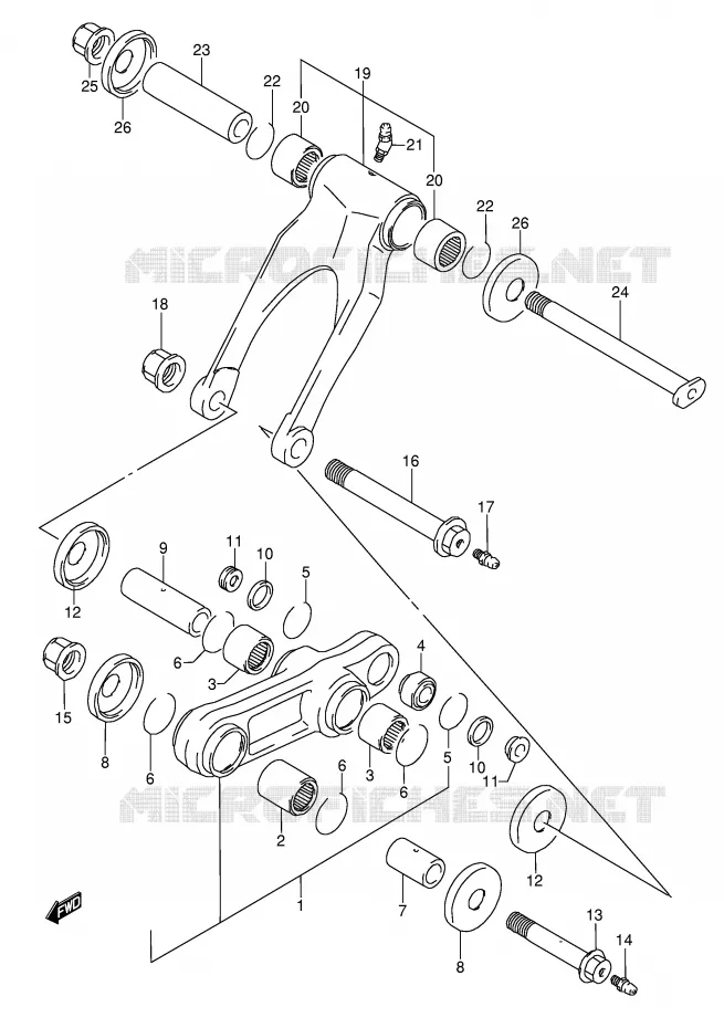 BIELLETTE D'AMORTISSEUR (MODELE M/N/S/T) Suzuki MOTO 250 RMX 1992  RMX250N(E1)