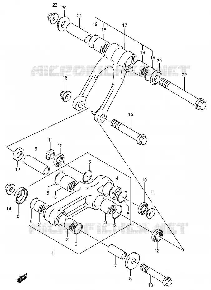 BIELLETTE DE SUSPENSION ARRIERE (MODELE K2/K3) Suzuki MOTO 85 RM 2003  RM85LK3(P3/P28)