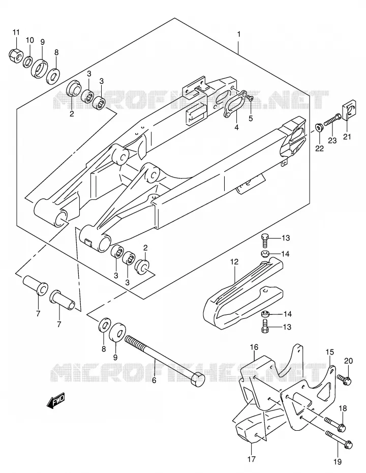 BRAS OSCILLANT ARRIERE (MODELE K4) Suzuki MOTO 85 RM 2002  RM85K2(P3/P28)