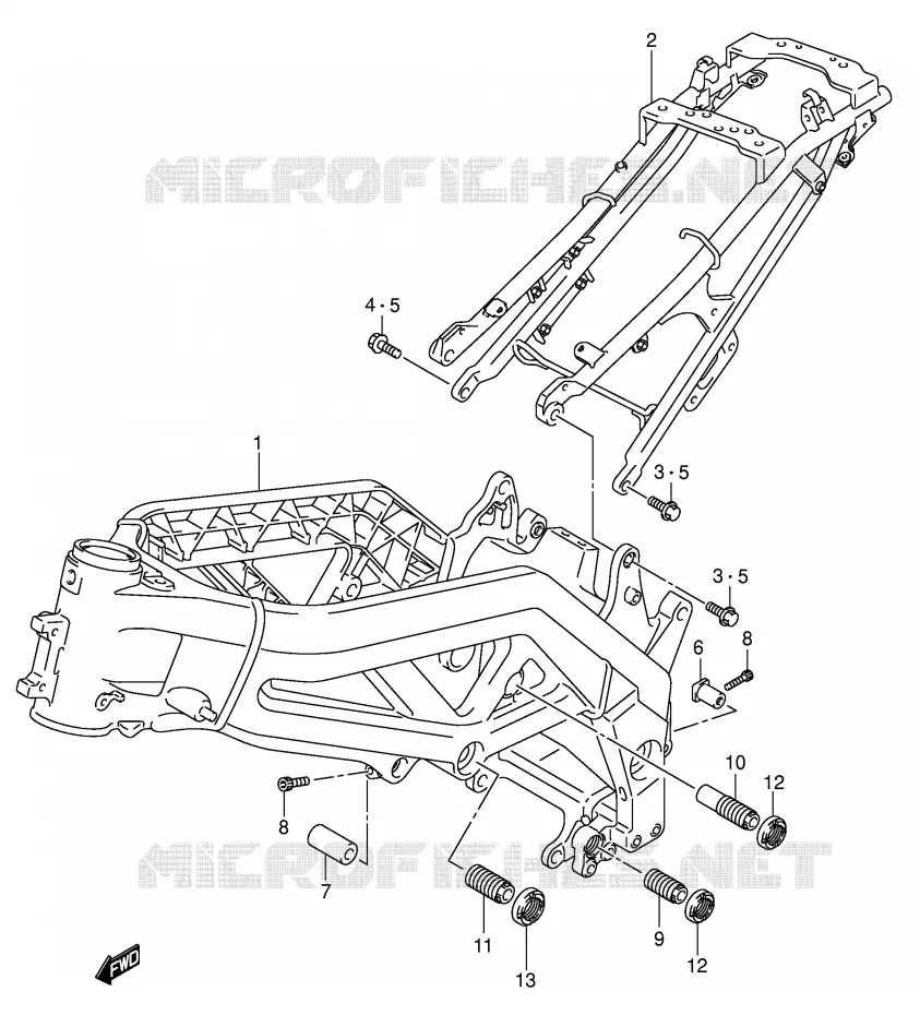 CADRE (MODEL K3/K4/K5/K6) Suzuki MOTO 650 SV 2003  SV650UK3(E2)