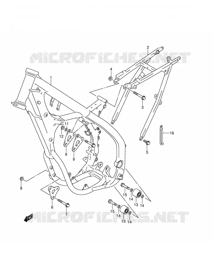 CADRE (MODELE K2) Suzuki MOTO 250 RM 2001  RM250K1(E2)