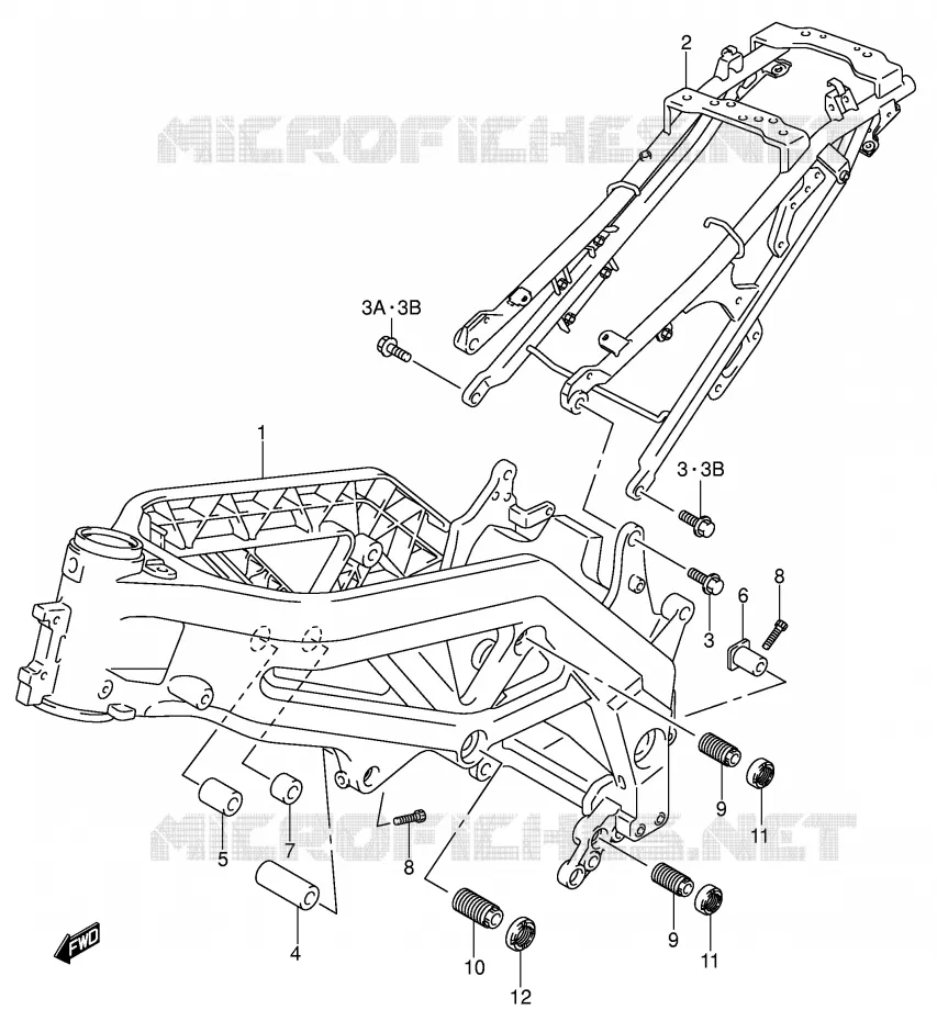 CADRE (MODELE K3) Suzuki MOTO 1000 SV 2004  SV1000S1K4(E2)