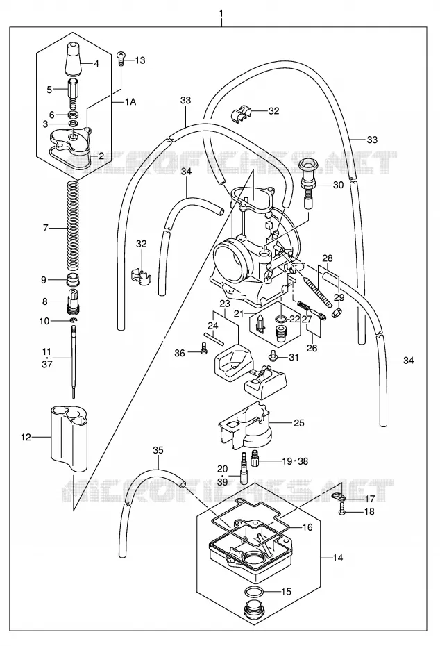 CARBURATEUR (MODELE K1) Suzuki MOTO 125 RM 2003  RM125K3(E3/E28)