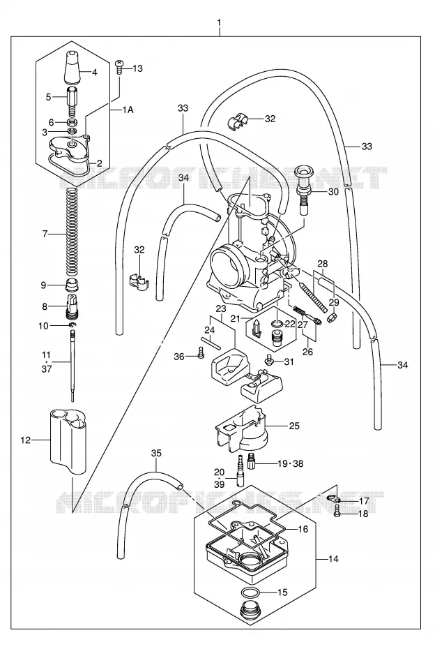 CARBURATEUR (MODELE K2) Suzuki MOTO 125 RM 2006  RM125K6(E3/E28)