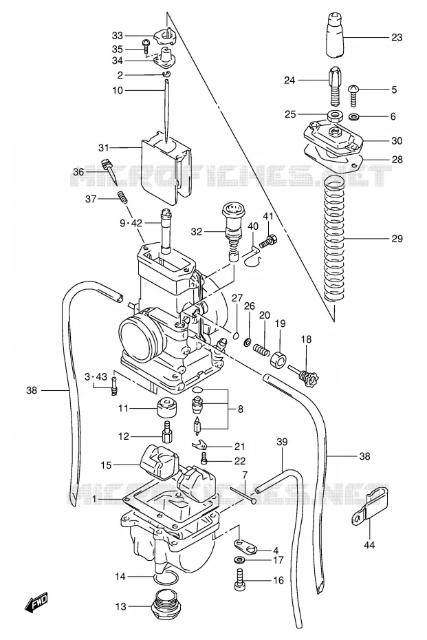 CARBURATEUR Suzuki MOTO 80 RM 1996  RM80T(E24)