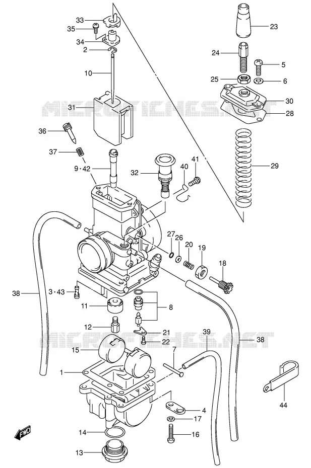 CARBURATEUR Suzuki MOTO 80 RM 2001  RM80K1(P3/P28)