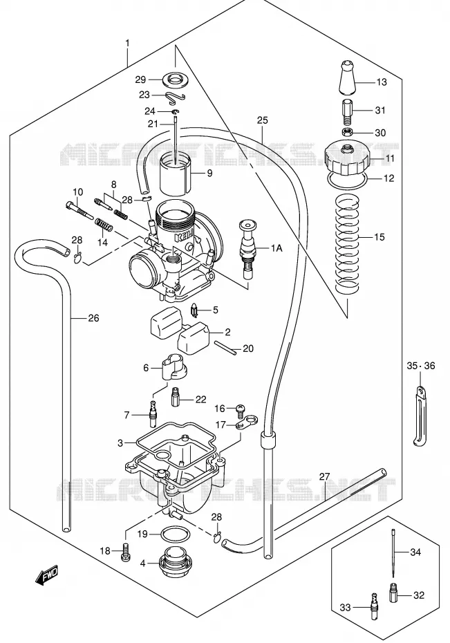 CARBURATEUR Suzuki MOTO 85 RM 2004  RM85K4(P3/P28)