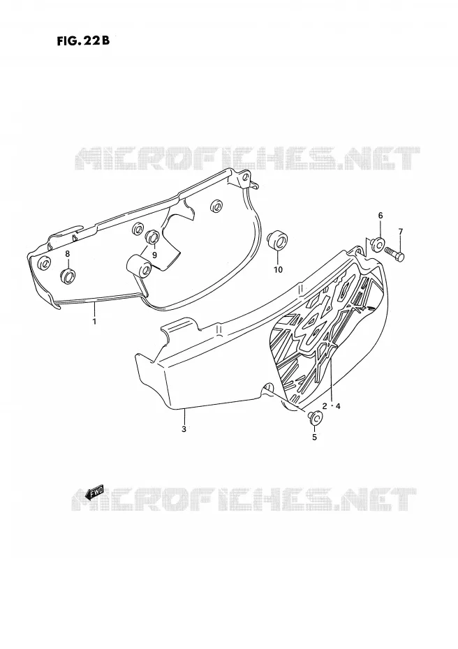 CARENAGES ARRIERE  (MODELE P/R/S) Suzuki MOTO 80 RM 1988  RM80J(E3)