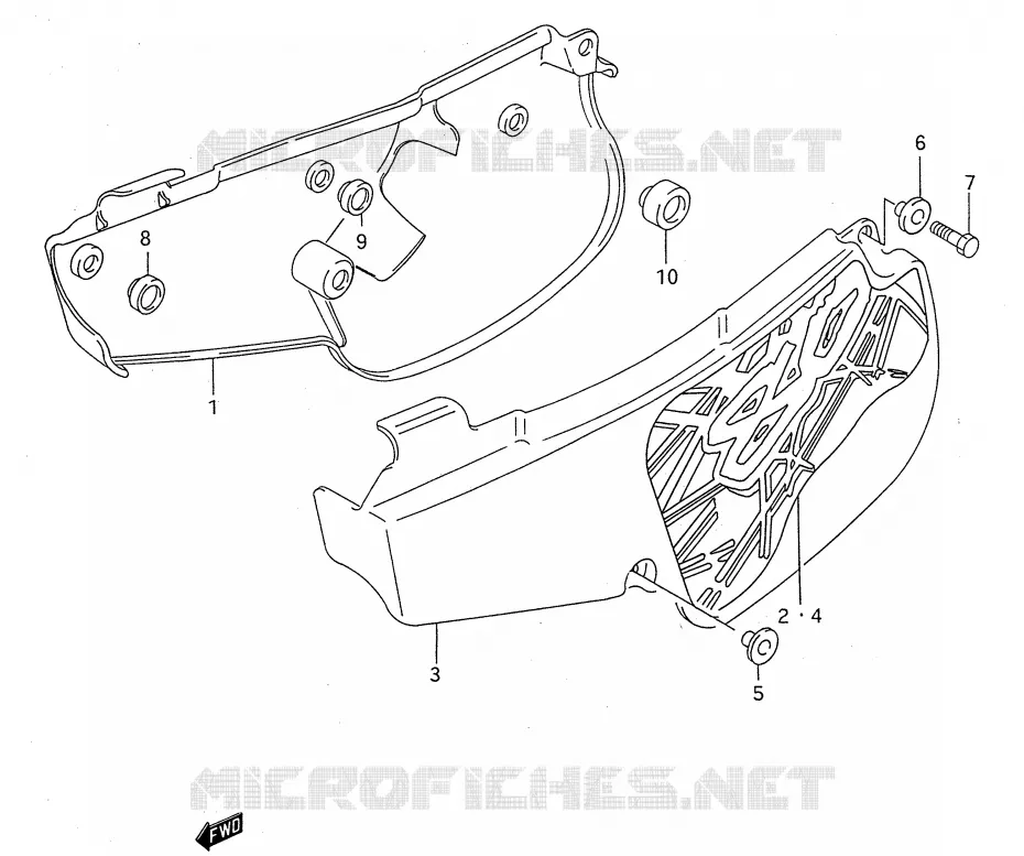 CARENAGES ARRIERE  (MODELE P/R/S) Suzuki MOTO 80 RM 1992  RM80N(E28)