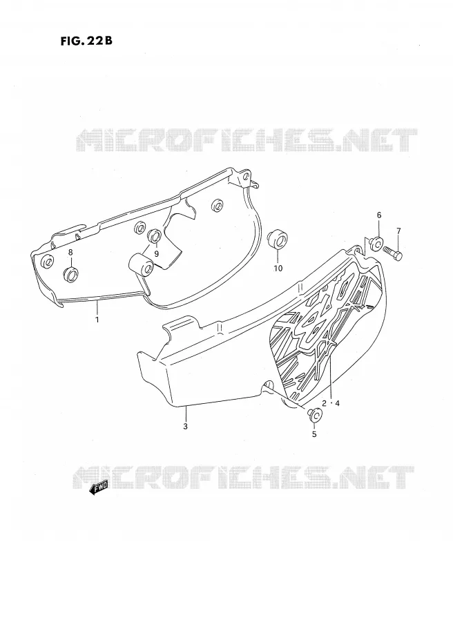 CARENAGES ARRIERE  (MODELE P/R/S) Suzuki MOTO 80 RM 1993  RM80XP(E2)