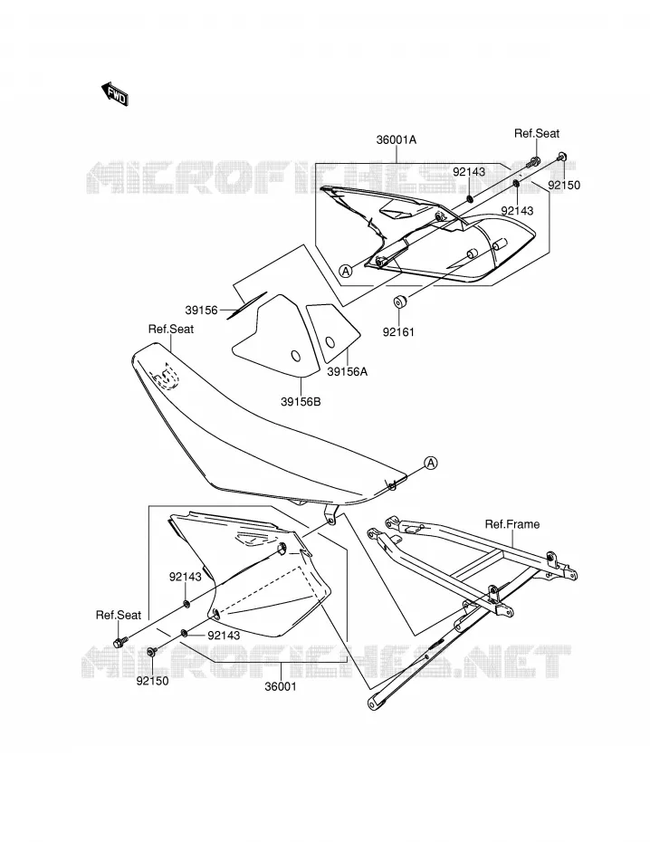 CARENAGES ARRIERE Suzuki MOTO 250 RM-Z 2004  RM-Z250K4(E28)