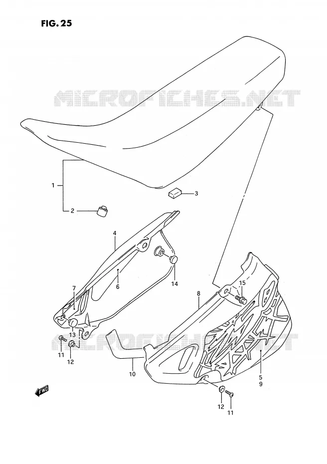 CARENAGES ARRIERE Suzuki MOTO 250 RMX 1994  RMX250RR(E1)