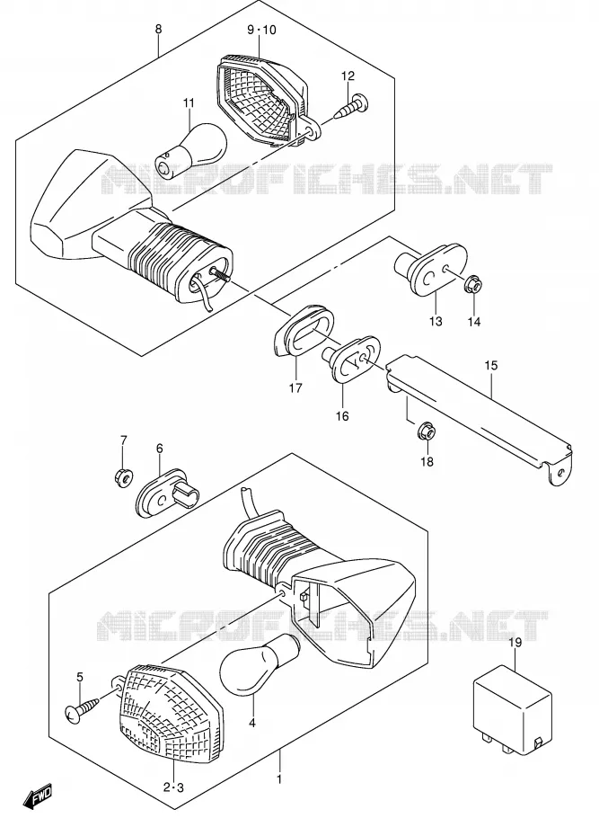 CLIGNOTANTS (SV1000S/S1/S2) Suzuki MOTO 1000 SV 2003  SV1000S2K3(E2)
