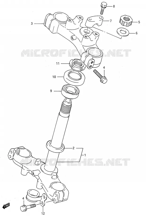 COLONNE DE DIRECTION (MODELE L/M/N/P/R/S) Suzuki MOTO 80 RM 1991  RM80M(E28)