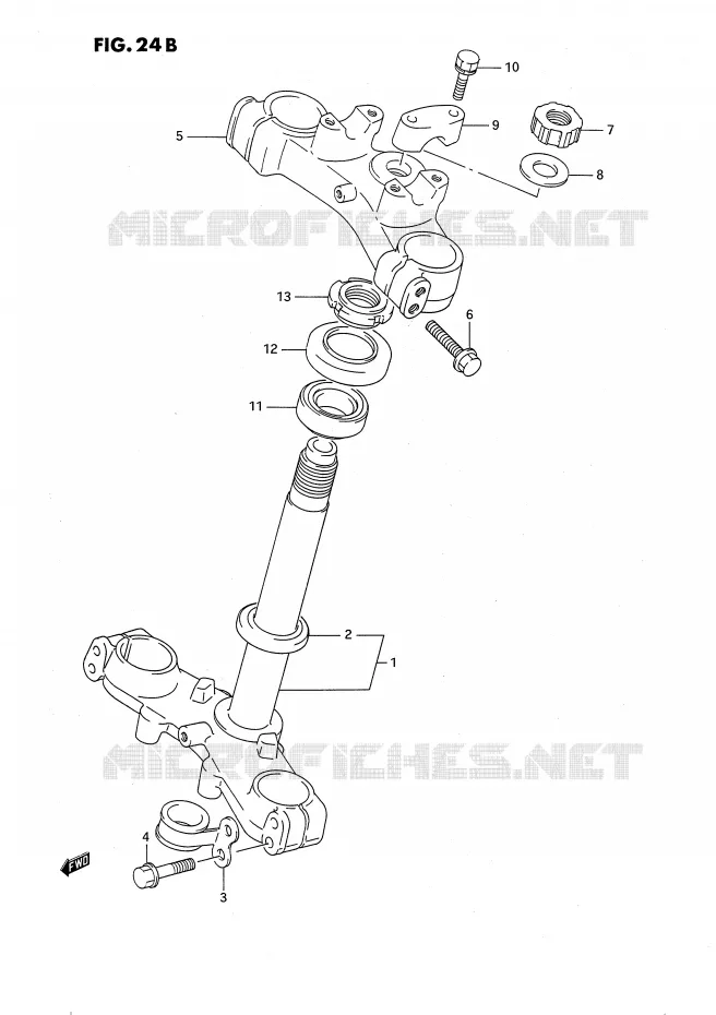 COLONNE DE DIRECTION (MODELE L/M/N/P/R/S) Suzuki MOTO 80 RM 1992  RM80XN(E2)