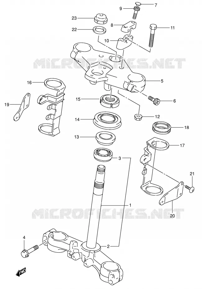 COLONNE DE DIRECTION (SV650K1/K2) Suzuki MOTO 650 SV 2001  SV650K1(E2)