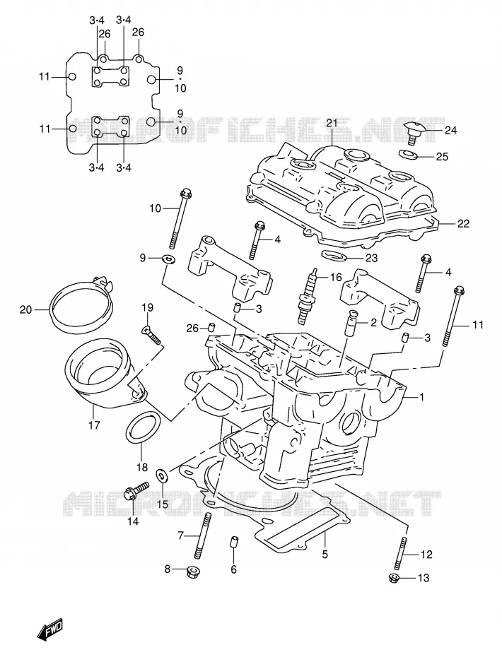 CULASSE ARRIERE Suzuki MOTO 1000 TL-R 1998  TL1000RW(E2)