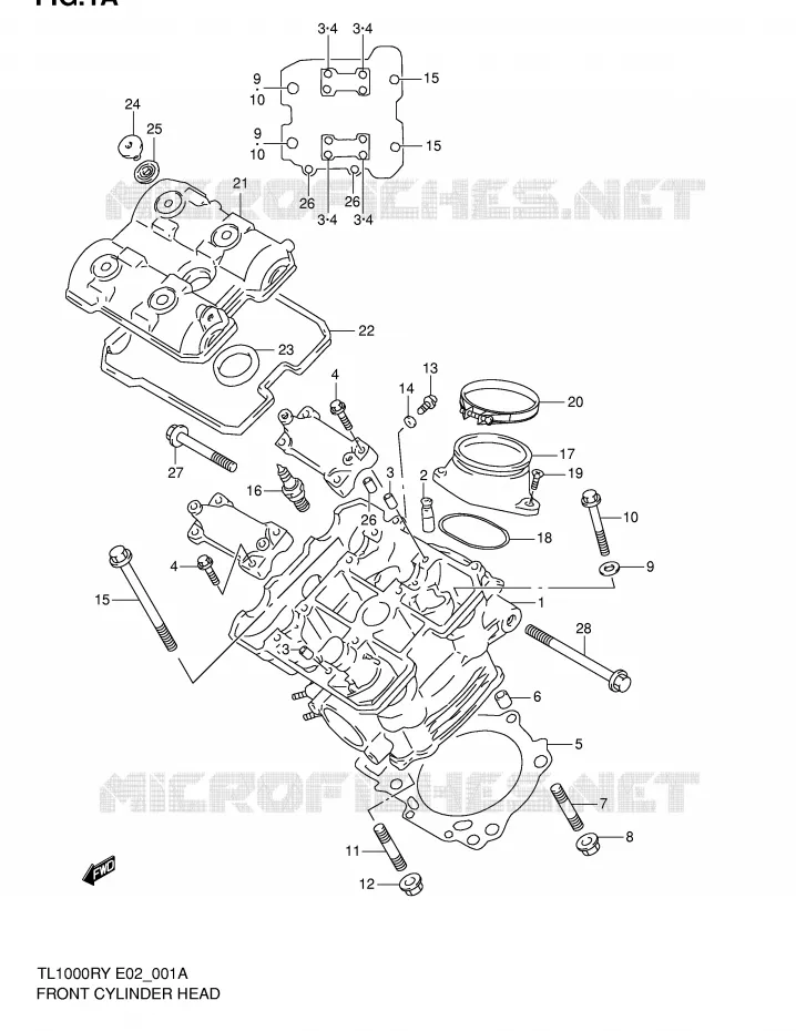 CULASSE AVANT Suzuki MOTO 1000 TL-R 2001  TL1000RK1(E2)