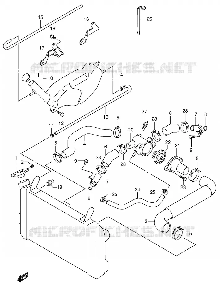 DURITE DE RADIATEUR Suzuki MOTO 650 SV 2002  SV650K2(E2)