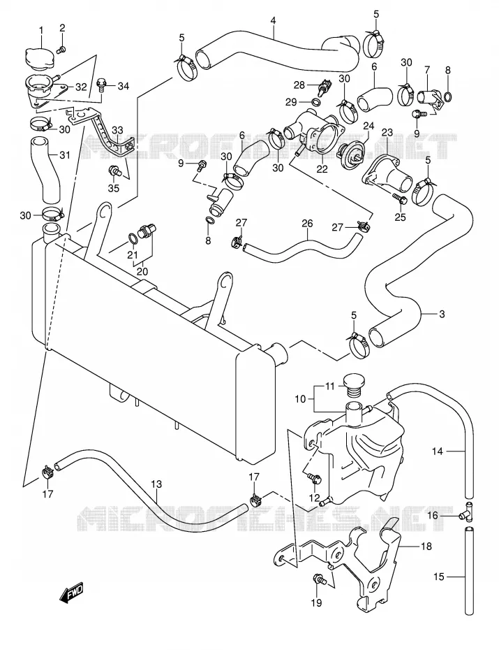 DURITE DE RADIATEUR Suzuki MOTO 650 SV 2007  SV650AK7
