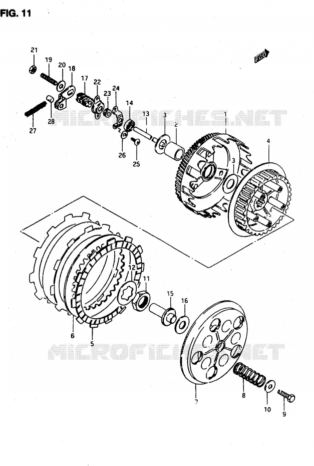 EMBRAYAGE Suzuki MOTO 50 RMX 1996  RMX50T(T/V)