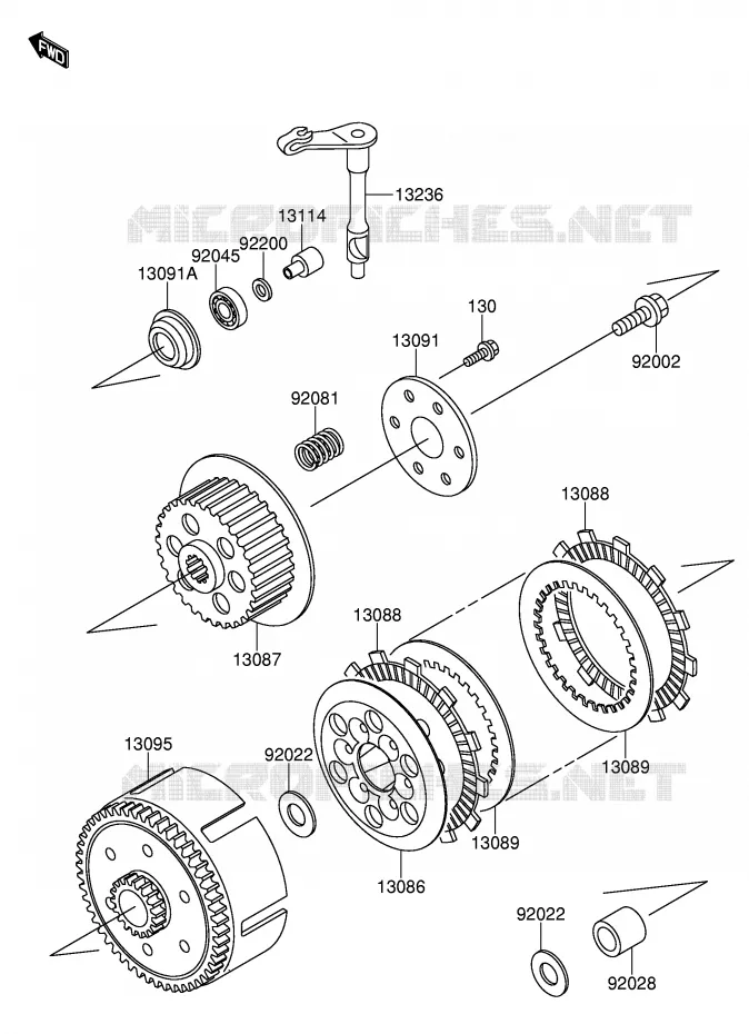 EMBRAYAGE Suzuki MOTO 65 RM 2003  RM65K3(E28)