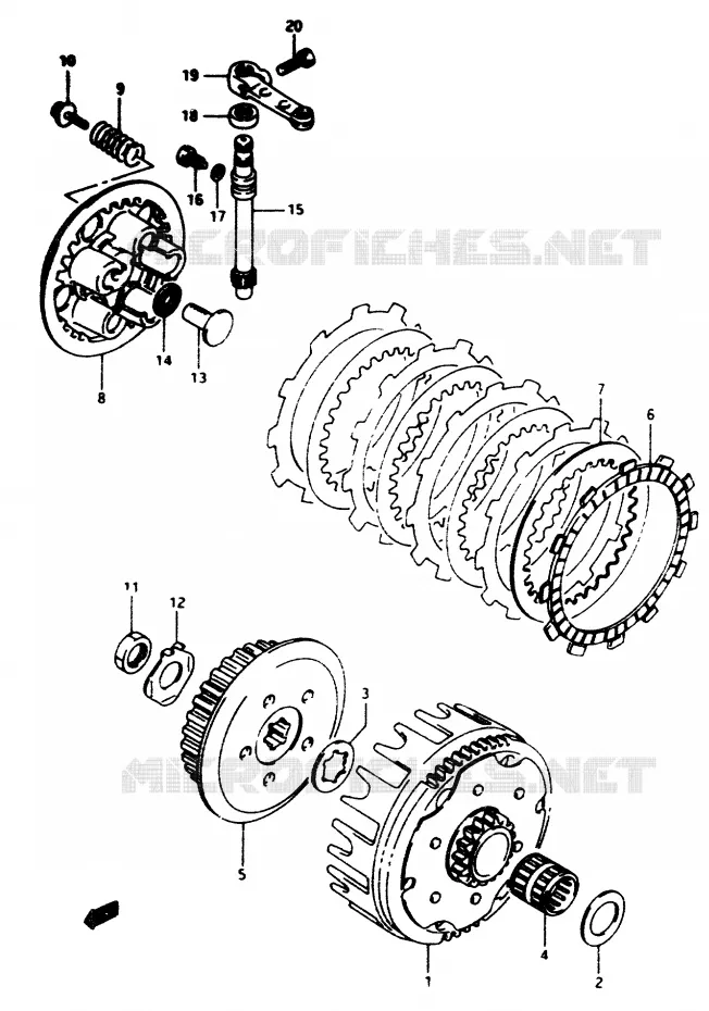 EMBRAYAGE Suzuki MOTO 80 RM 1997  RM80V(T/V)