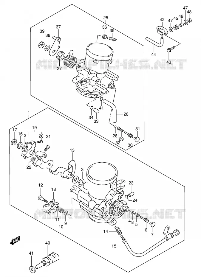 ENSEMBLE INJECTION (MODELE V) Suzuki MOTO 1000 TL-S 1997  TL1000SV(E2)