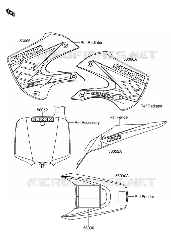 ETIQUETTE (RM65K3) Suzuki MOTO 65 RM 2005  RM65K5(E28)
