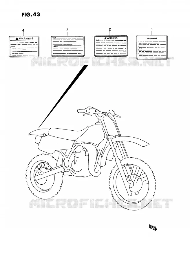 ETIQUETTE Suzuki MOTO 80 RM 1987  RM80H(E3)
