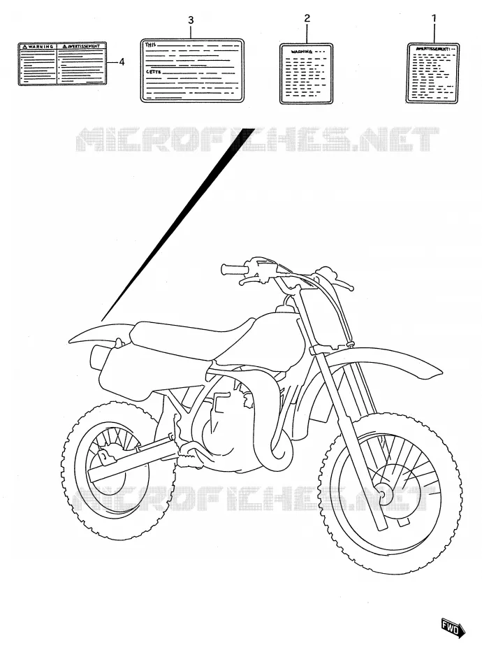 ETIQUETTE Suzuki MOTO 80 RM 1995  RM80S(E28)
