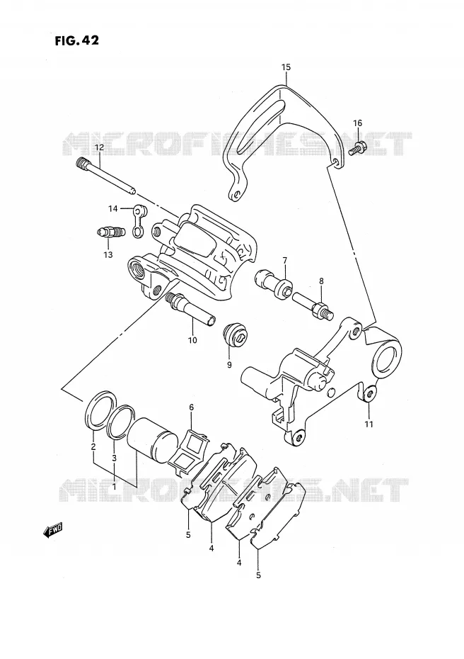 ETRIER DE FREIN ARRIERE (MODELE K) Suzuki MOTO 250 RMX 1991  RMX250M(E3)