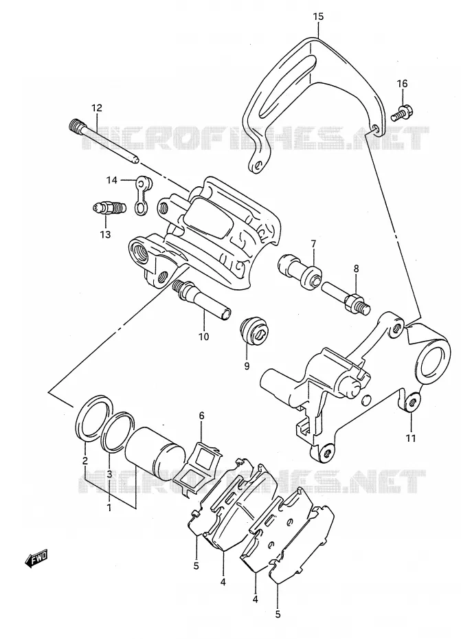 ETRIER DE FREIN ARRIERE (MODELE K) Suzuki MOTO 250 RMX 1992  RMX250N(E28)