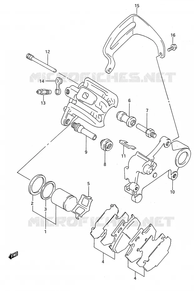 ETRIER DE FREIN ARRIERE (MODELE N) Suzuki MOTO 250 RMX 1994  RMX250R(E28)