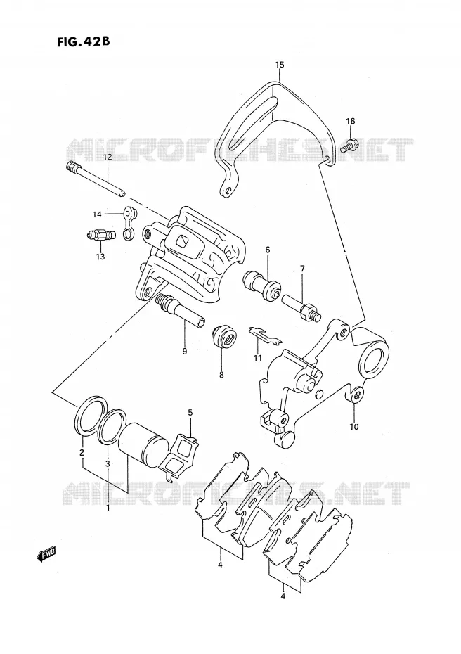 ETRIER DE FREIN ARRIERE (MODELE N) Suzuki MOTO 250 RMX 1994  RMX250R(E3)
