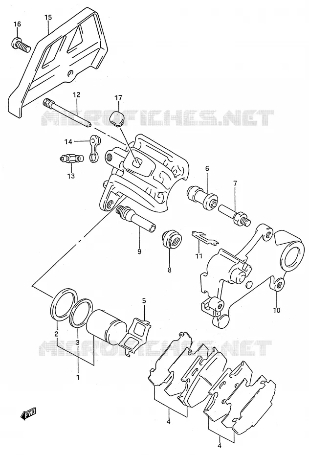 ETRIER DE FREIN ARRIERE (MODELE P/R) Suzuki MOTO 250 RMX 1989  RMX250K(E28)