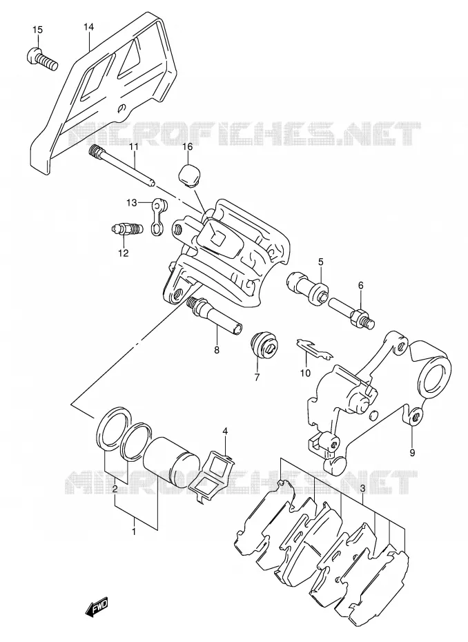 ETRIER DE FREIN ARRIERE (MODELE S/T) Suzuki MOTO 250 RMX 1993  RMX250P(E1)