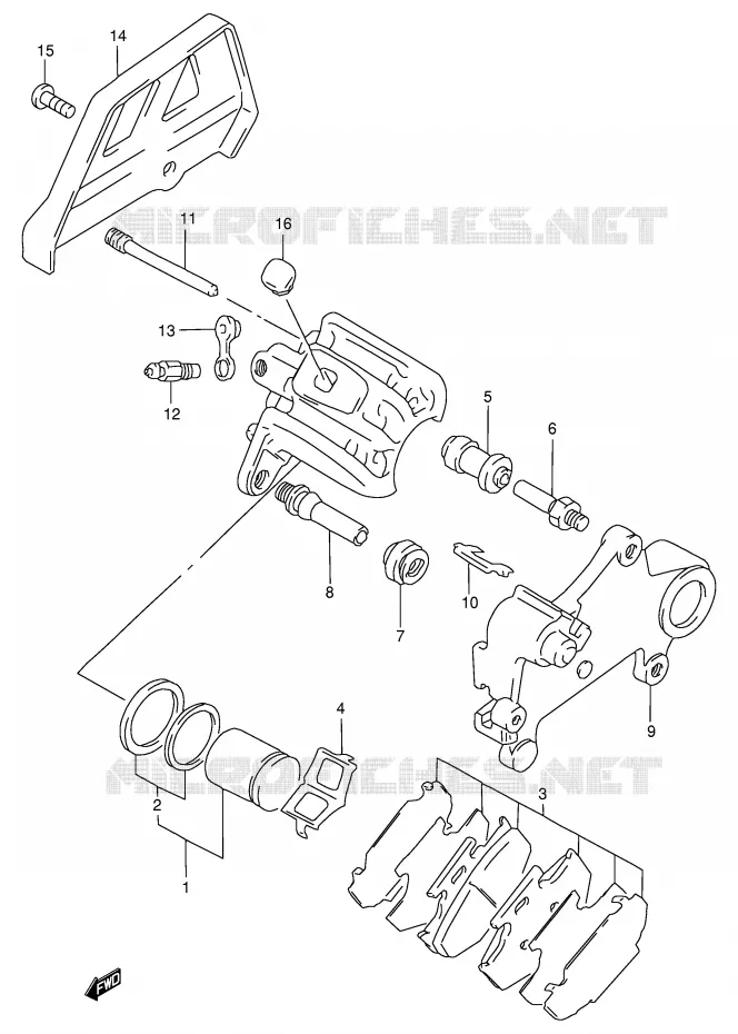 ETRIER DE FREIN ARRIERE Suzuki MOTO 250 RMX 1997  RMX250V(E1)
