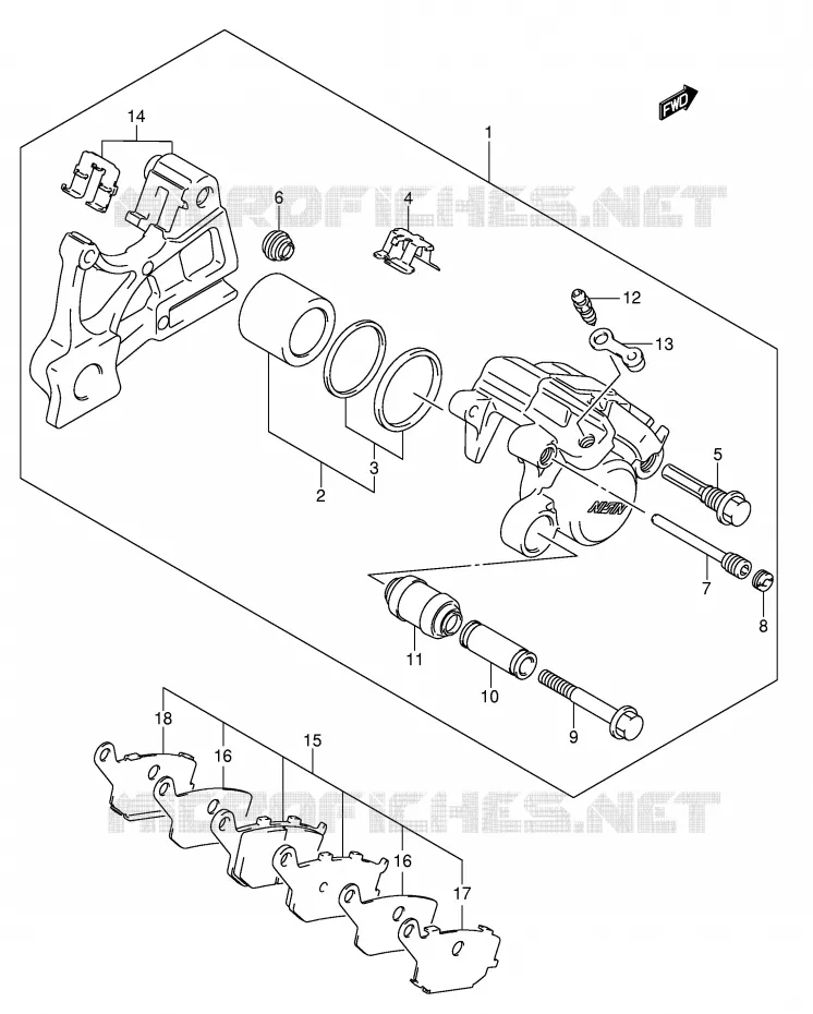 ETRIER DE FREIN ARRIERE (VOIR NOTE) Suzuki MOTO 650 SV 2005  SV650K5(E2)