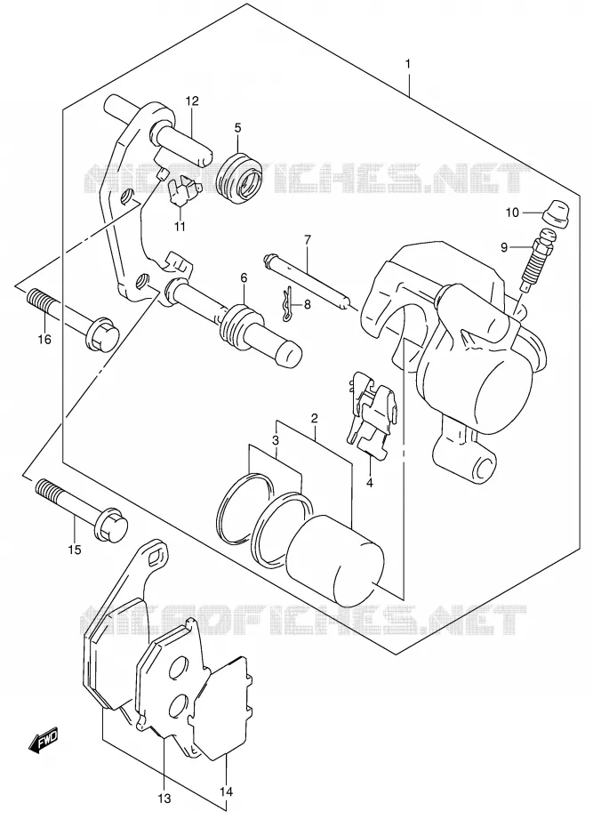 ETRIER DE FREIN AVANT (MODELE K2/K3/K4) Suzuki MOTO 85 RM 2006  RM85LK6(P3/P28)