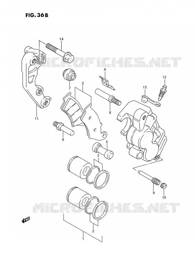 ETRIER DE FREIN AVANT (MODELE T) Suzuki MOTO 250 RMX 1990  RMX250L(E3)